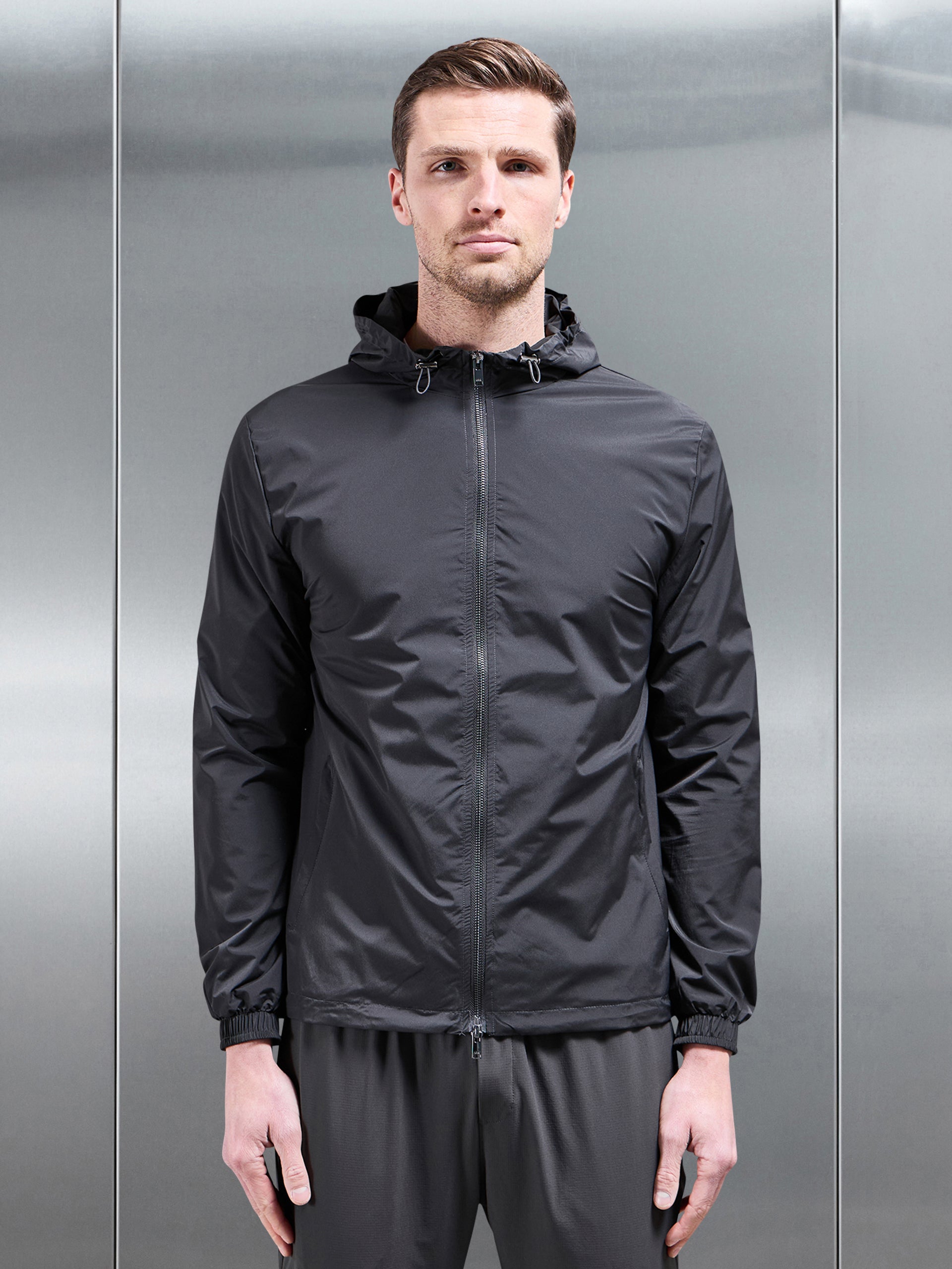 Utility Shell Windbreaker in Grey