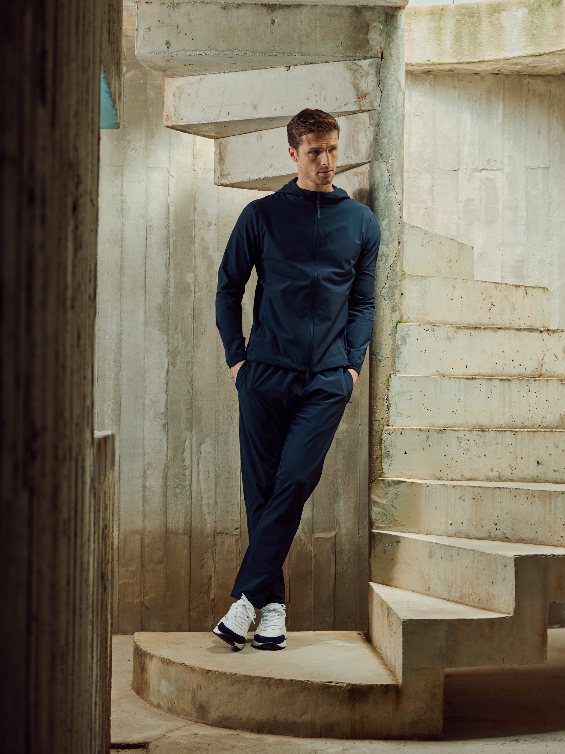 Active Technical Windbreaker in Navy