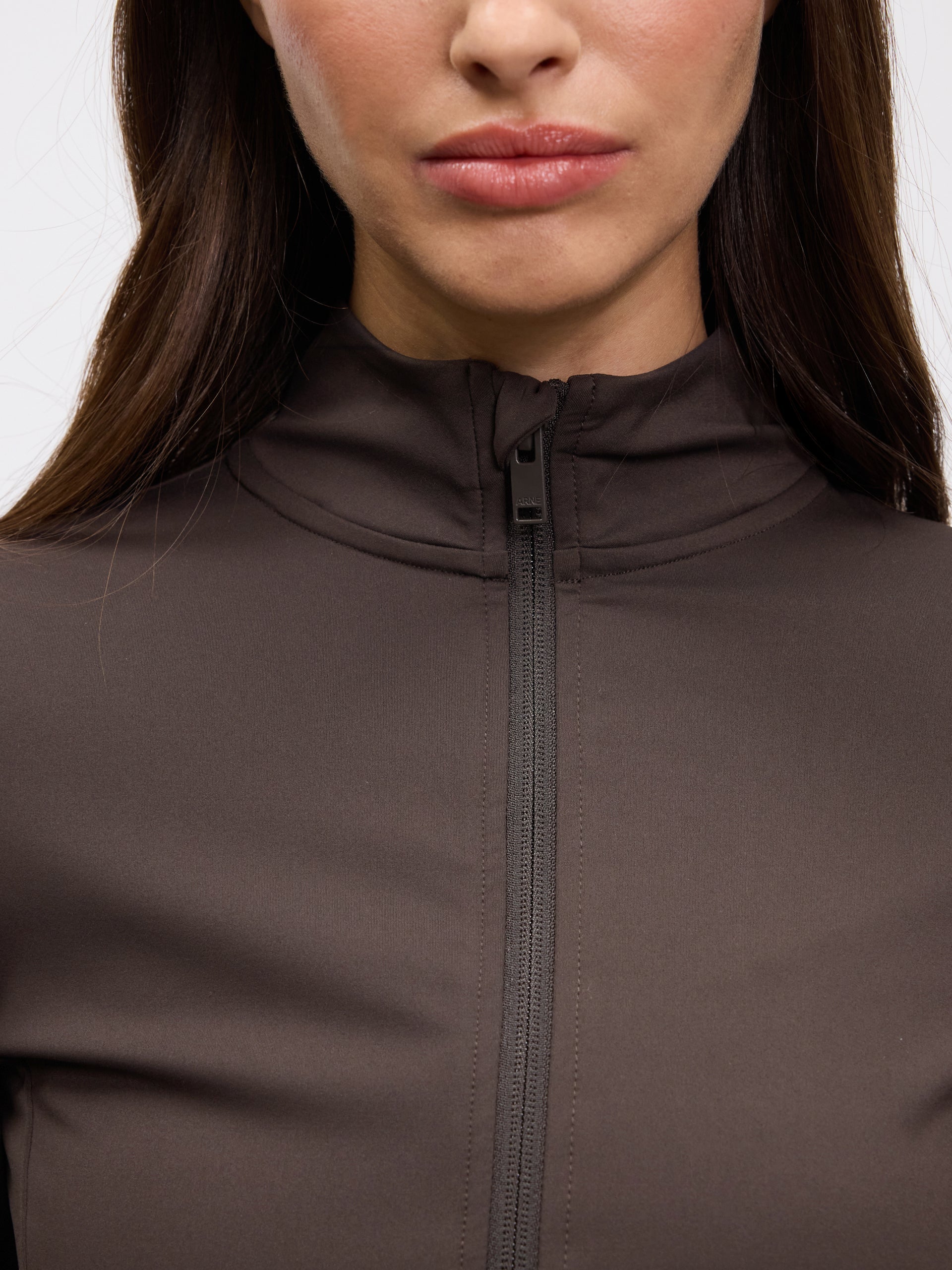 Womens Active Zip Through Jacket in Brown